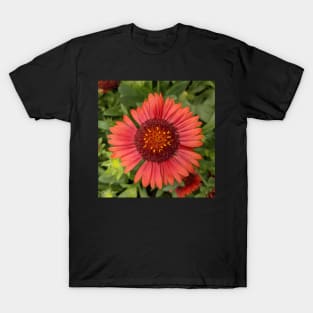 Red Flower with Pollen Specks Photographic Image T-Shirt